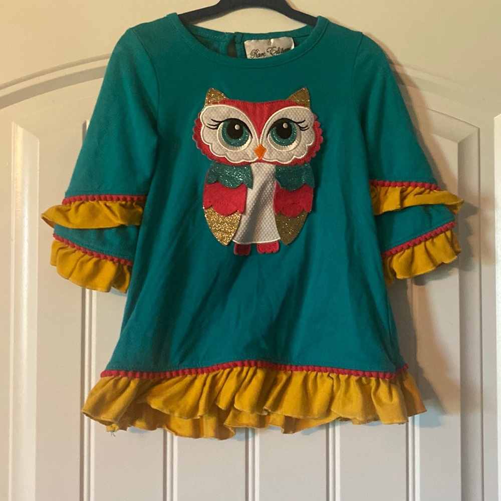 Girl’s ruffle owl dress
